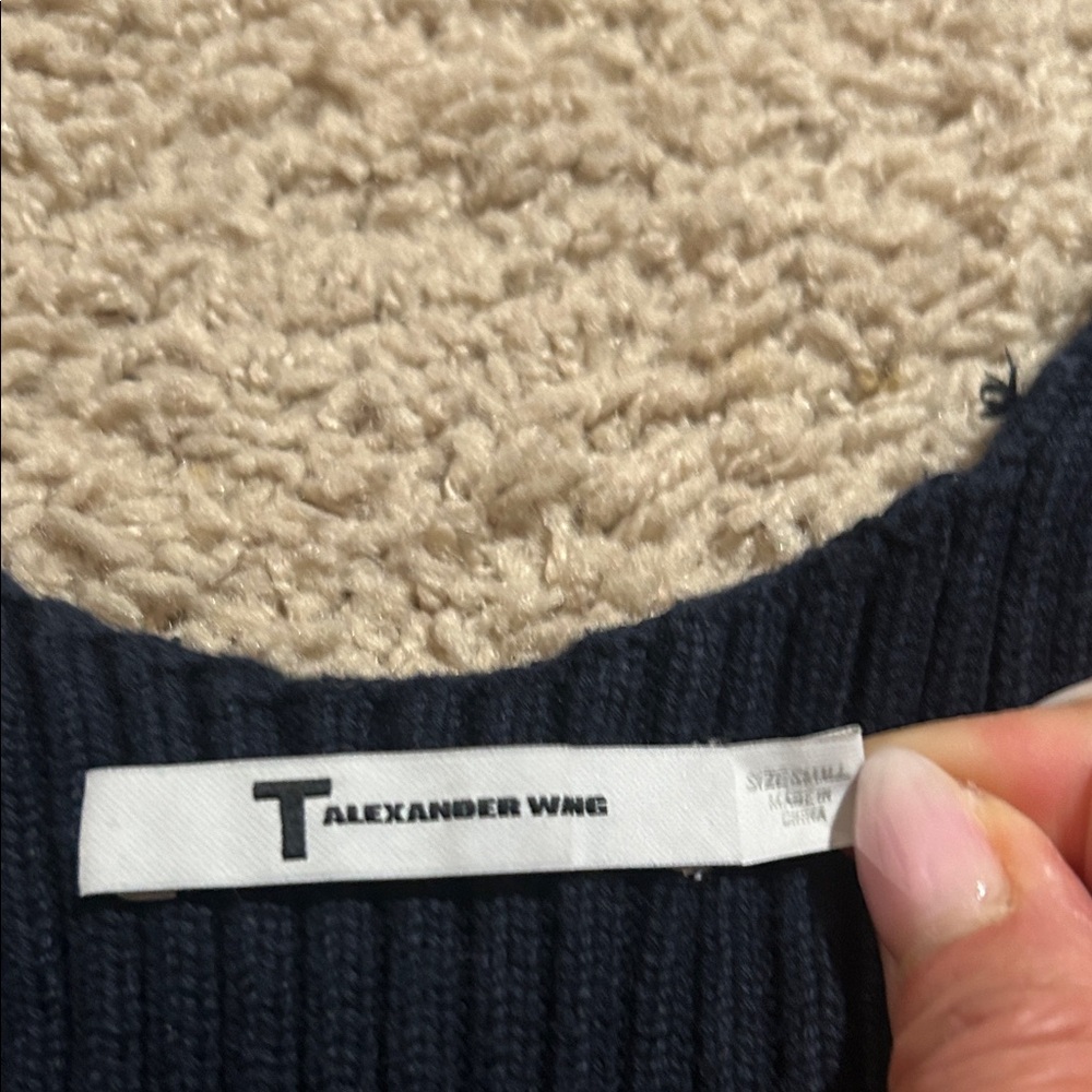 Alexander Wang Men's Dark Blue V-Neck Sweater